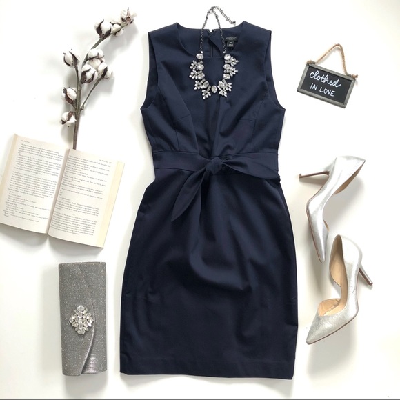 Ann Taylor Dresses & Skirts - New! Ann Taylor Navy Blue Sheath Tie Waist Dress